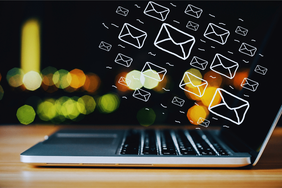 "Small business email marketing guide featuring 3600% ROI statistics and growth trends from 2014-2024"